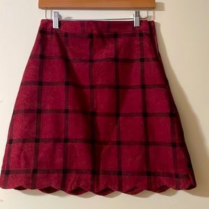 Plaid Red Skirt